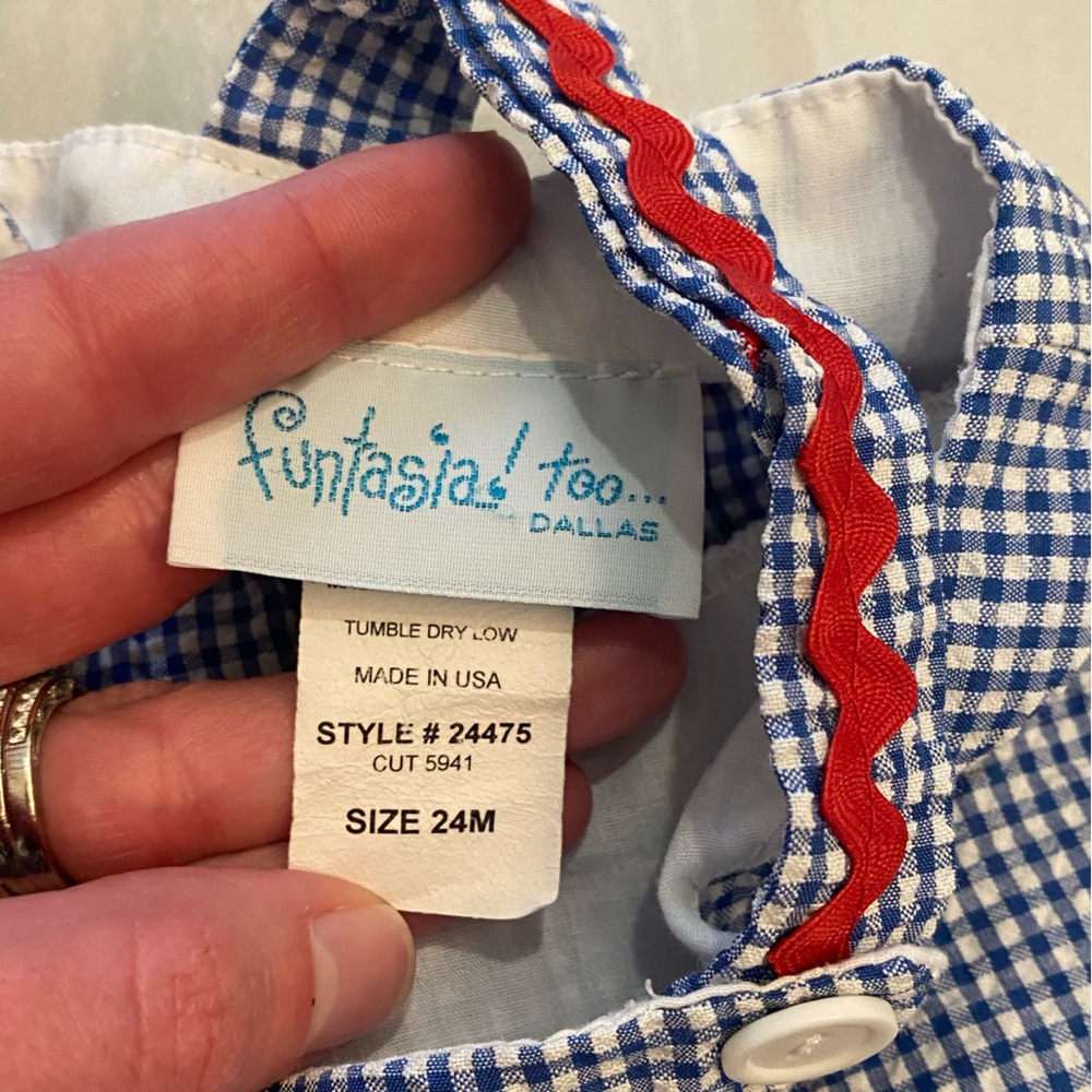 Blue and Red Kids Matching Set with Sailboat Design - Picture 10 of 11